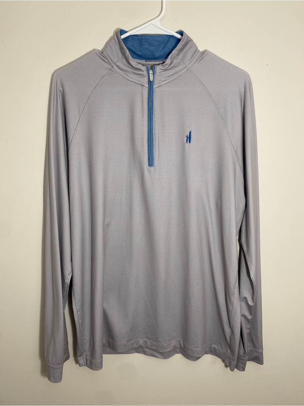 johnnie-O Gray Performance 1/2 zip Long sleeve Tee Medium